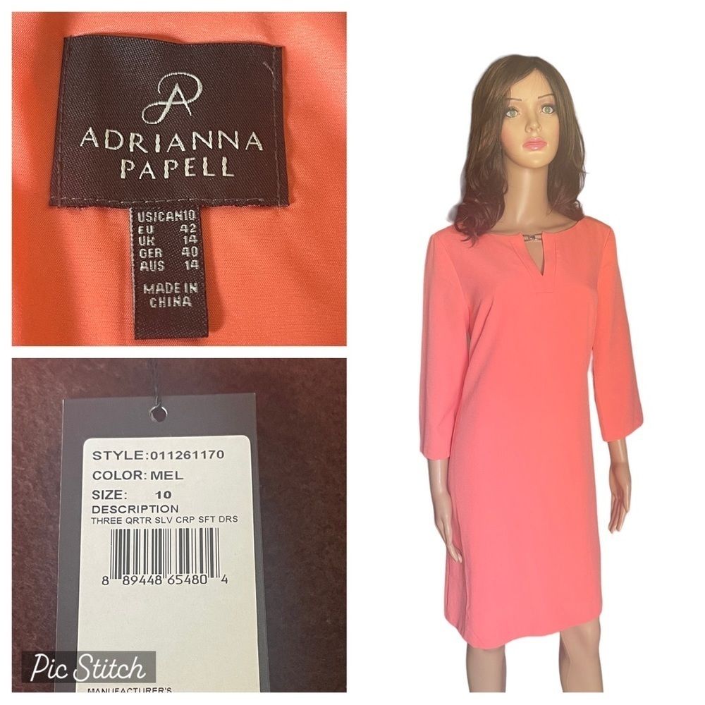 Adrianna Pappell midi orange dress size 10